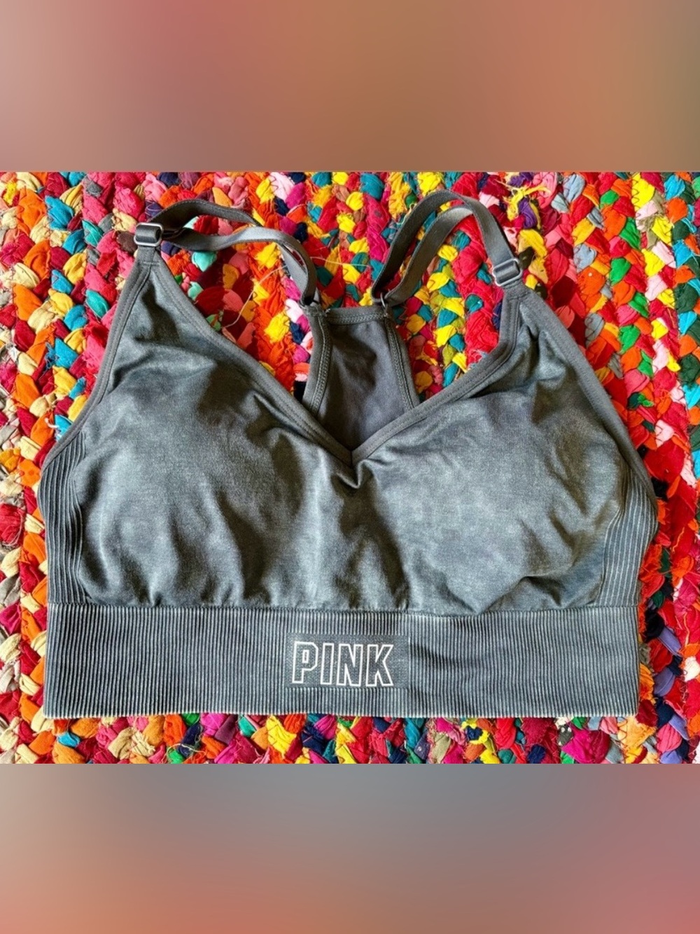 VICTORIA’S SECRET PINK DARK GREY SPORTS BRA
